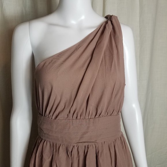 Tevolio one shoulder chiffon formal midi dress - Picture 5 of 7